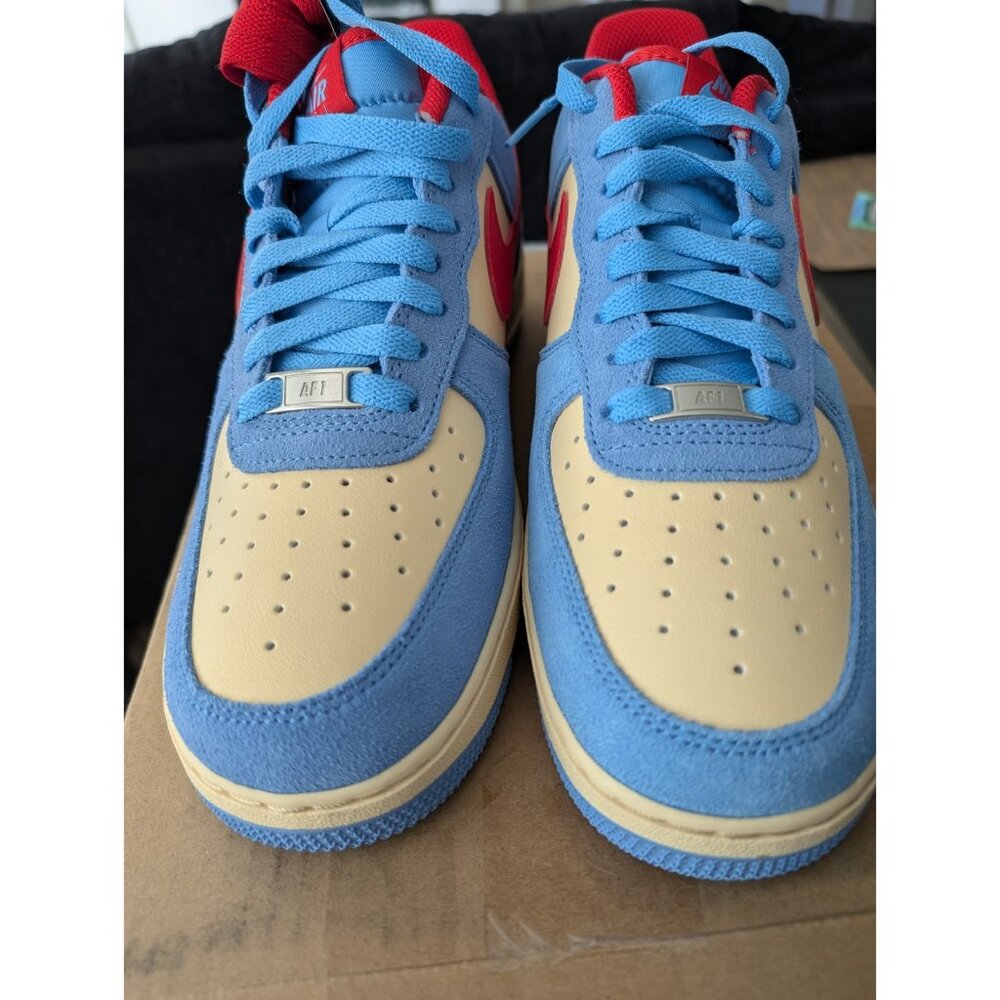 Nike Air Force 1 Low Doraemon Men Sz 9 University Blue Red Deadstock Sneakerhead - Picture 2 of 13